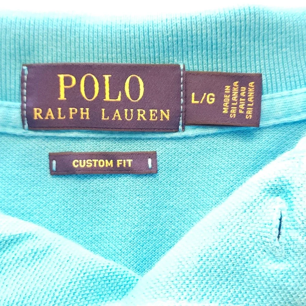 Polo Ralph Lauren Blue Custom Fit Polo Shirt Men's Large Pony Logo